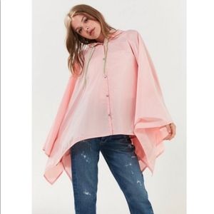 Urban outfitters pink rain poncho NWT